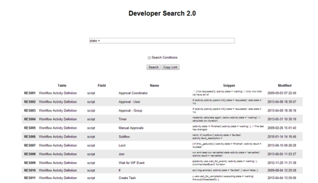 Developer Search Results